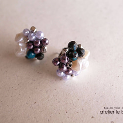 piece of full moon #12-1 ～ クリソコラとケシパールのピアス～ 5枚目の画像