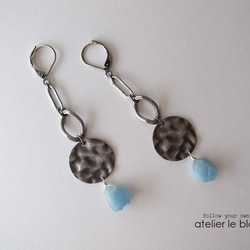 スカンジナビア #6 ～アクアマリンの辛口ロングピアス～ 1枚目の画像