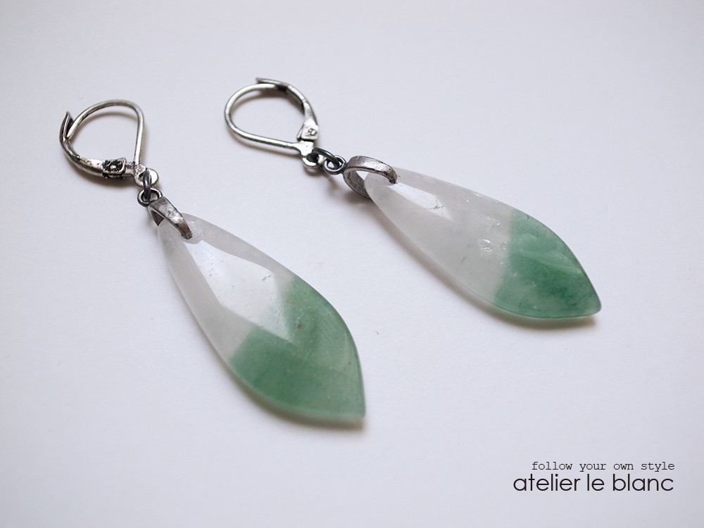 botanical garden #1 ～グリーンアベンチュリンのシンプルピアス～