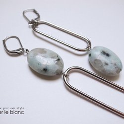 botanical garden #2 ～セサミジャスパーのアシンメトリーピアス～ 2枚目の画像