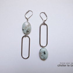 botanical garden #2 ～セサミジャスパーのアシンメトリーピアス～ 4枚目の画像