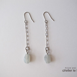 graceful gray #3 ～グレームーンストーンの一粒ピアス ～ 4枚目の画像