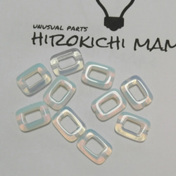 初夏感謝セール　5pcs 人工オパール　角型ドーナツビーズ 13x10x3mm 2枚目の画像