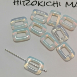 初夏感謝セール　5pcs 人工オパール　角型ドーナツビーズ 13x10x3mm 4枚目の画像