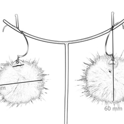 ミンクファーポンポン ・フックピアス・「レッドカラーポンポン」 3枚目の画像