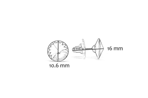 スワロフスキー・一粒ピアス 4枚目の画像