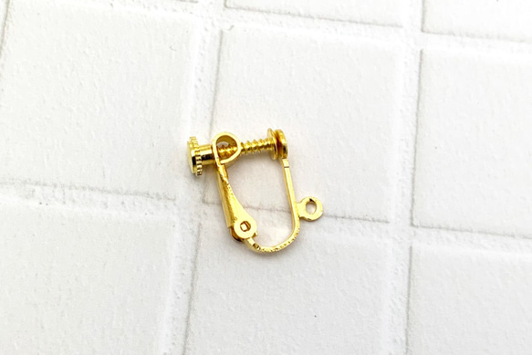 (20ヶ) 平皿ネジ式 カン付きイヤリングパーツ …… KC ゴールド 3枚目の画像