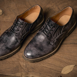 ハラコレザースマートシルエットハンドメイド本革靴シューズ紳士靴 2枚目の画像