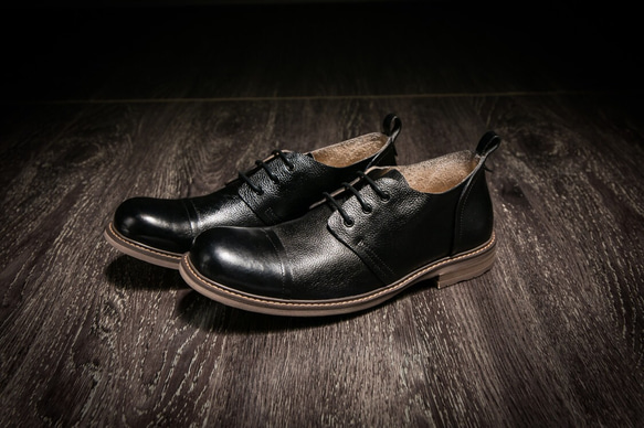 ラウンドトゥハラコレザーカジュアル手作り子牛革靴シューズ