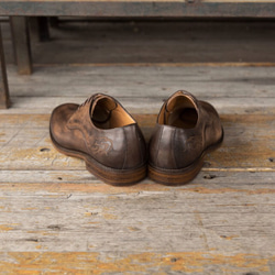 手作り紳士靴ハラコレザービジネスシューズ子牛革靴 コーヒー 送料無料 2枚目の画像