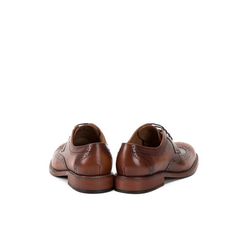 紳士靴ハラコレザーウイングチップカジュアルメンズシューズ ブラウン 送料無料 3枚目の画像