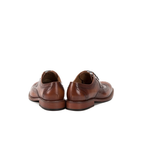 紳士靴ハラコレザーウイングチップカジュアルメンズシューズ ブラウン