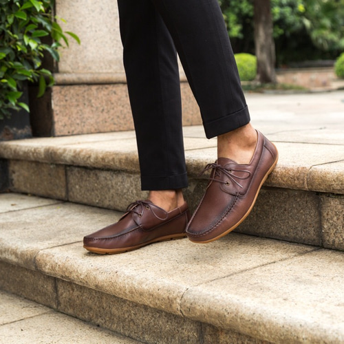 ハンドメイドハラコレザーデッキシューズカジュアルメンズシューズ