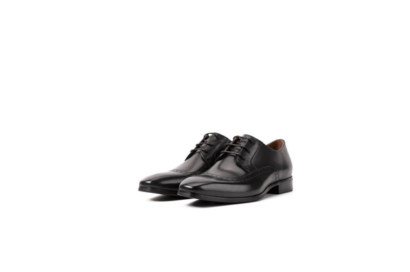 2019年斬新デザインハンドメイドハラコレザーウイングチップメンズ紳士靴手作り子牛革靴 ブラック 送料無料 1枚目の画像