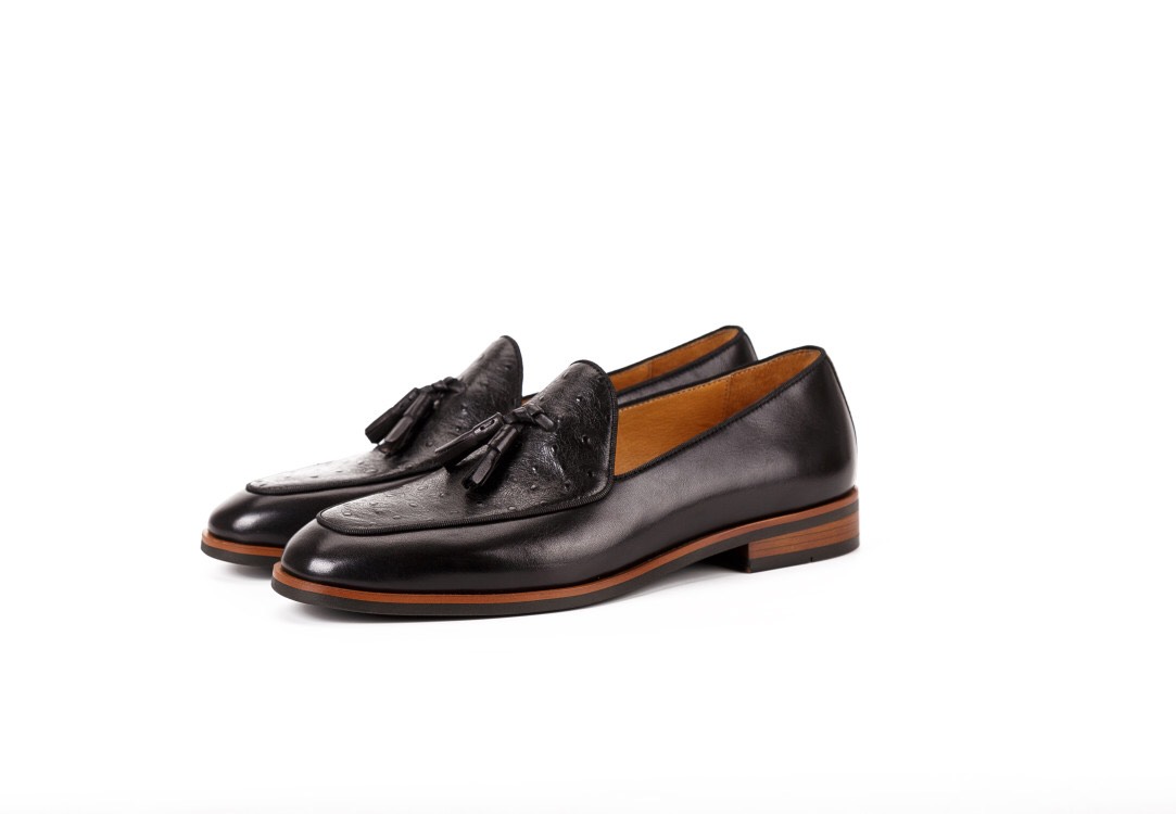 手作り子牛革靴ハンドメイドハラコレザーカジュアルタッセルメンズシューズ