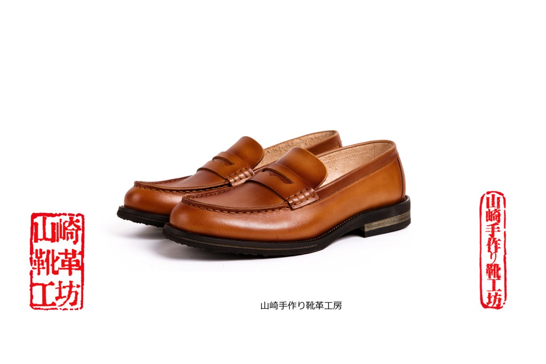 手作りハラコレザーヴァンブ子牛革靴カジュアルメンズシューズスリッポンハンドメイド靴 ブラウン 送料無料