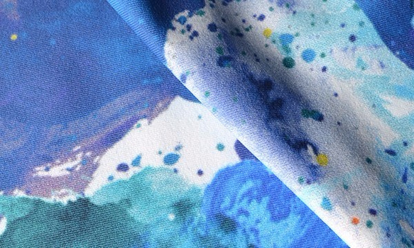 飛行渲彩六分褲-2" 顯瘦髖骨固定-L【MACACA】AUE6501(藍) (瑜伽/韻律/休閒) 第6張的照片