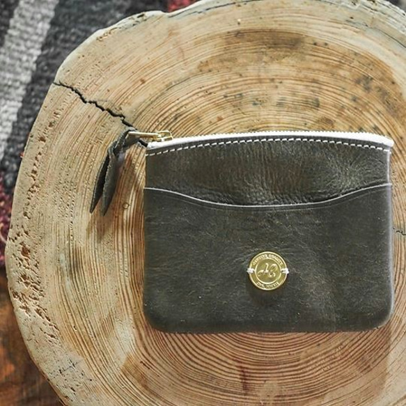 HEYOU Handmade - Coin Case 皮革零錢包- 灰綠色 第1張的照片
