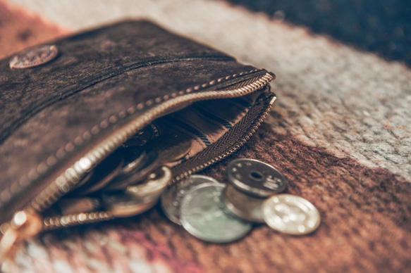HEYOU Handmade - Coin Case 皮革零錢包- 綠 第5張的照片