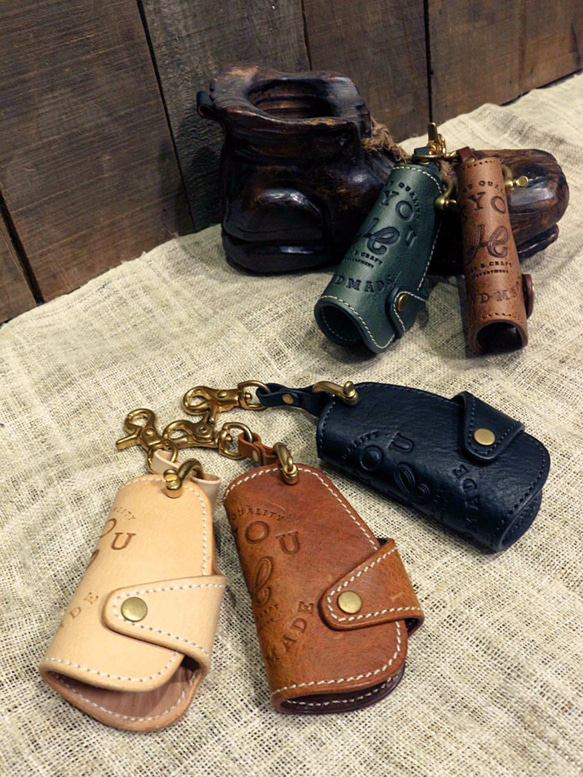 HEYOU handmade - Leather Key Holder 皮革鑰匙套 (綠) 第9張的照片