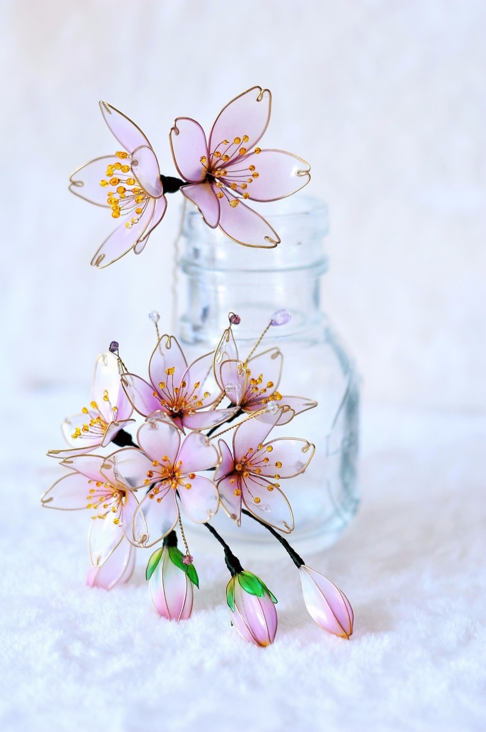 かんざし「山桜　2点セット」 髪飾り