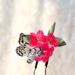 かんざし「蝶とさくら」 髪飾り　 2枚目の画像