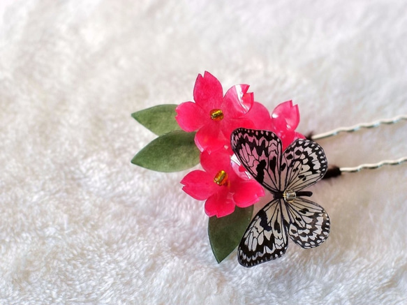 かんざし「蝶とさくら」 髪飾り　 3枚目の画像
