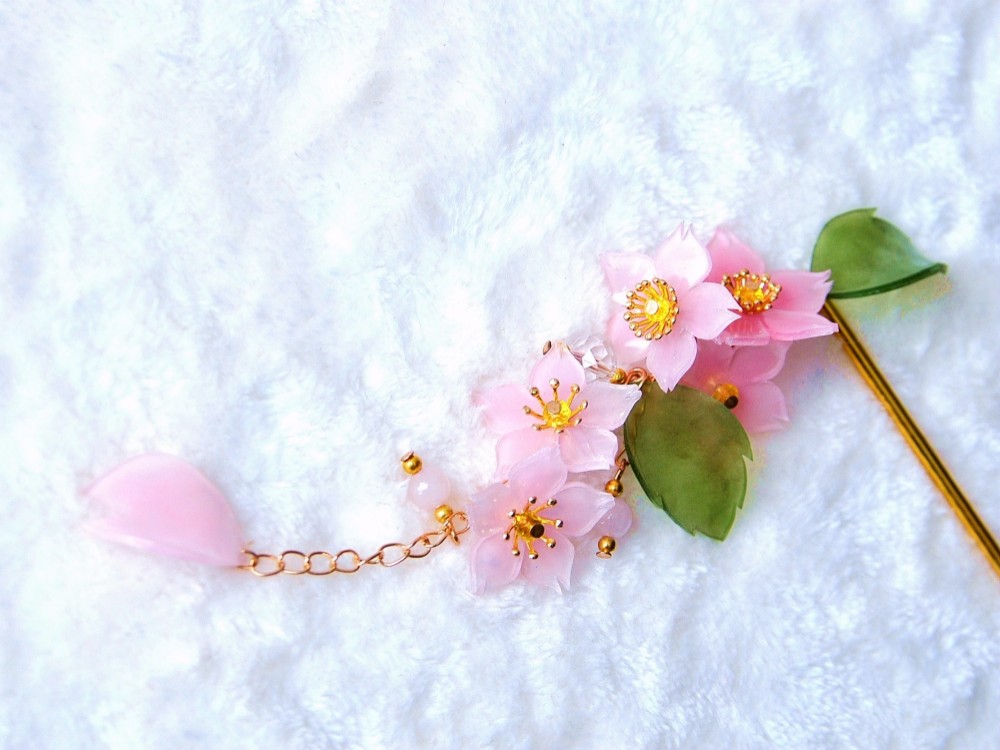 かんざし「ピンク　桜」 髪飾り