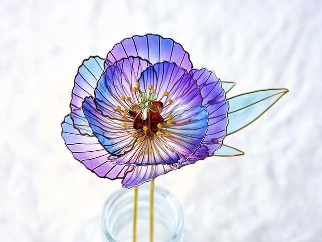かんざし「オリエンタルポピー」 髪飾り