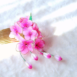 【Silk Hana】No.41 ピンクの花のかんざし Silk Hana】No.41 ピンクの花のかんざし かんざし Silk Hana