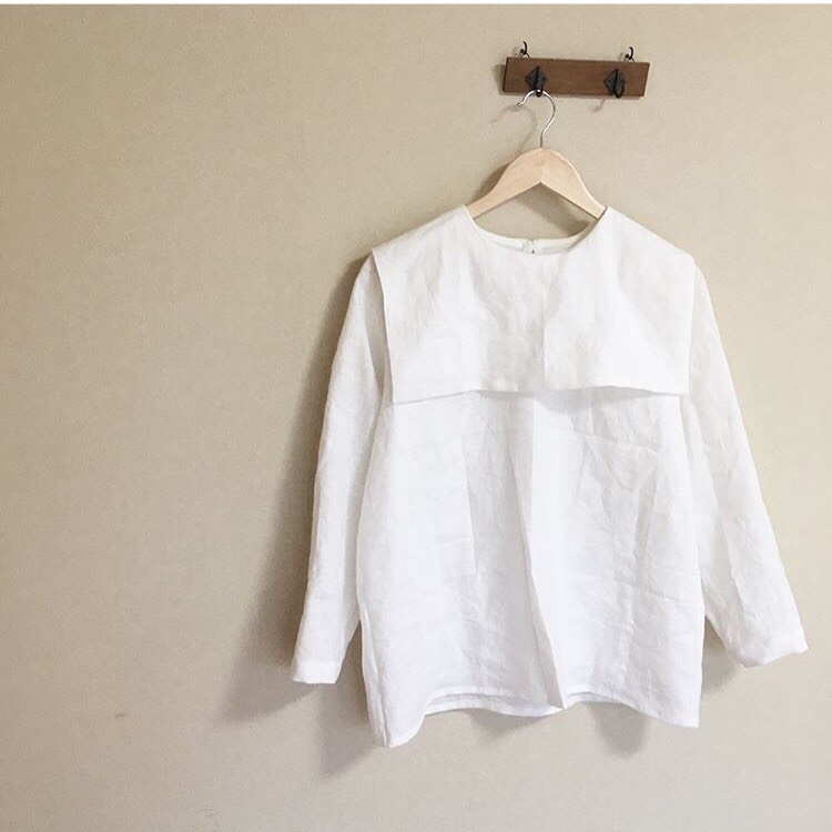 リネン セーラーカラー ブラウス