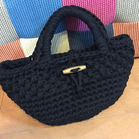 オーダー>ウッドボタンバッグ（ズパゲッティ） ハンドバッグ 
