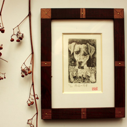 015銅版画_犬_孤高の将軍 版画 doi440 通販 895589｜Creema(クリーマ)