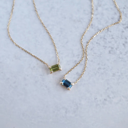[March] Aquamarine octagon necklace [P086K10YG(AQ)] 7枚目の画像
