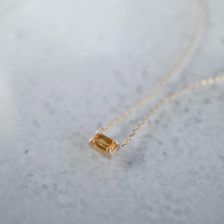 [November] Citrine baguette necklace [P086K10YG(CT)] 3枚目の画像