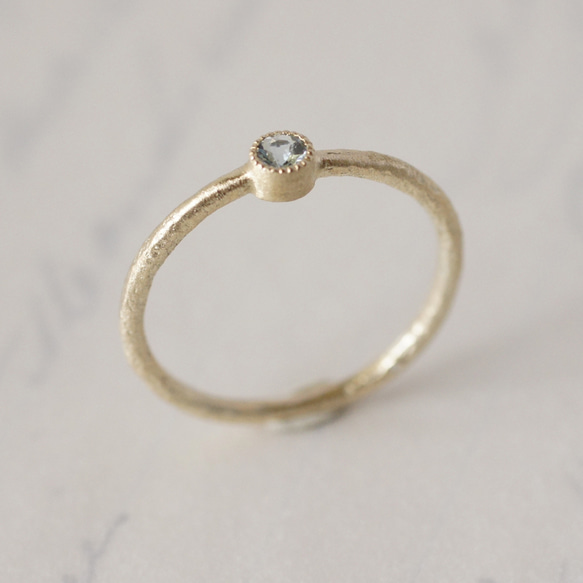 Aquamarine birthstone ring [R050K18/K10AQ] 第4張的照片