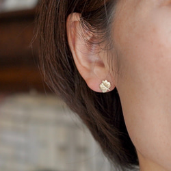 Barnet leaf stud earrings [EP069K10] 3枚目の画像