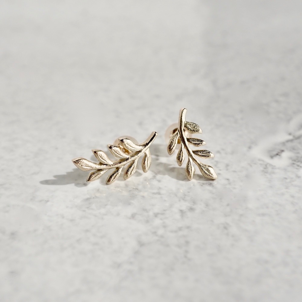 Foliage 7 leaves earrings [EP071K10]