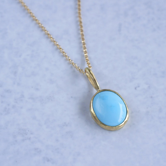 K18 Turquoise pendant [P068K18YG] 第1張的照片