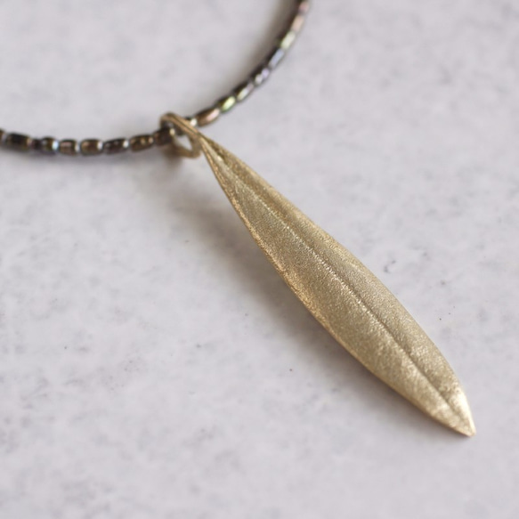 Olive leaf necklace {P072K10} 第2張的照片