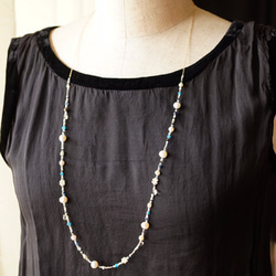 Vintage beads long necklace {OP151} 第2張的照片