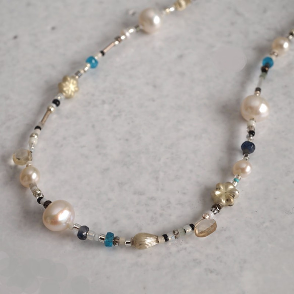 Vintage beads long necklace {OP151} 第3張的照片