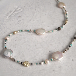 Vintage beads long necklace {OP153} 第1張的照片