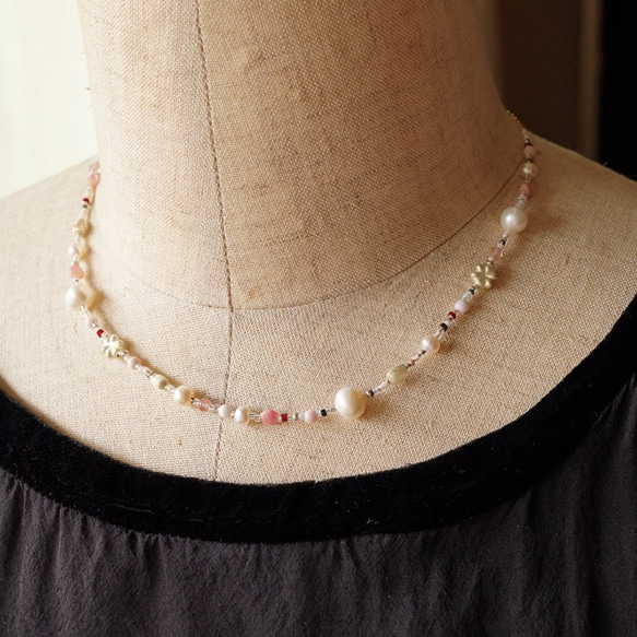 Vintage beads long necklace {OP155} 第1張的照片