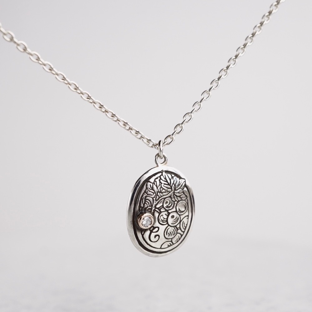 Initial birthstone necklace [C] [P041SV]