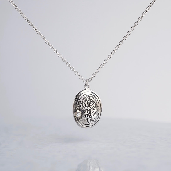 Initial necklace [R] [P048SV] 3枚目の画像