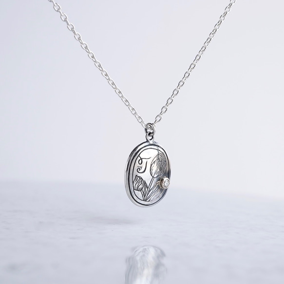 Initial necklace [T] [P050SV] 3枚目の画像