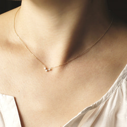 Stardust 3 stones necklace [P060K10/K18] 3枚目の画像