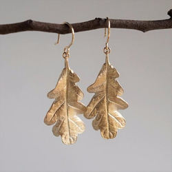 Oak leaf earrings {EP053K10} 第1張的照片