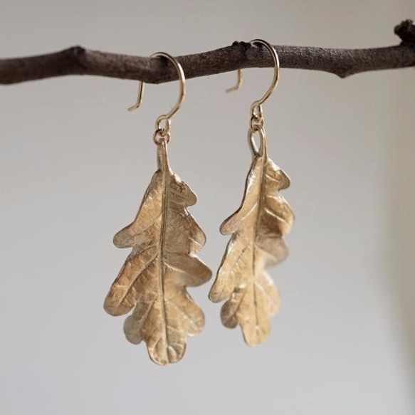 Oak leaf earrings {EP053K10} 第2張的照片
